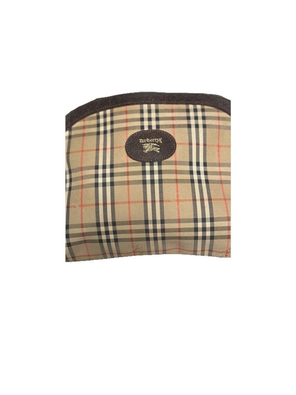 BURBERRY’s Nova Check Beige Canvas Pouch Clutch Vintage - Picture 2 of 11